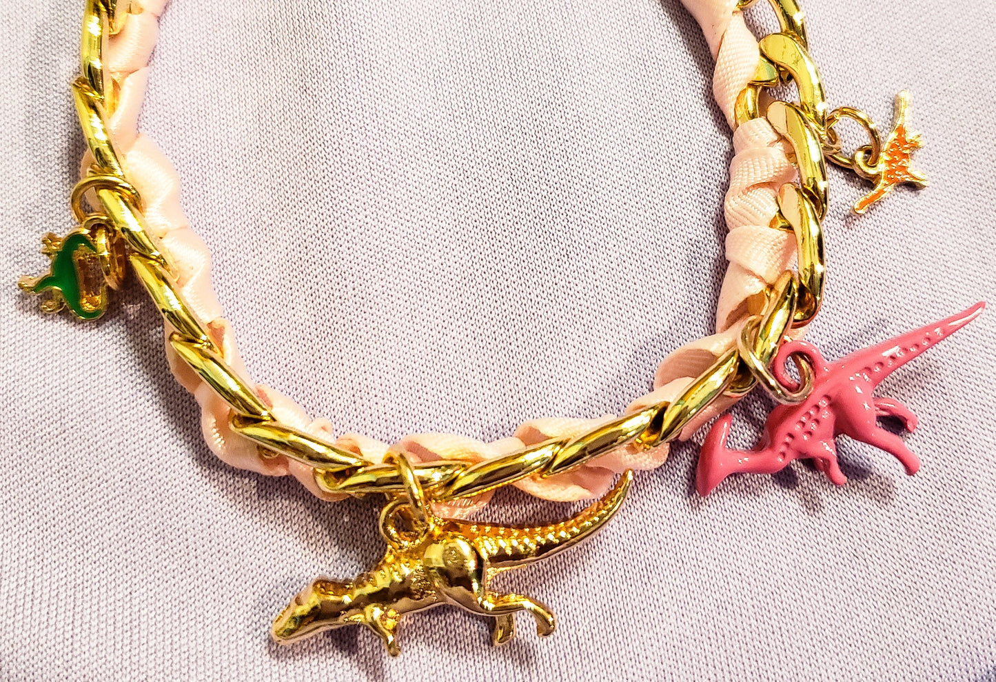 Dino Dreams & Candy Ribbons Charm Bracelet