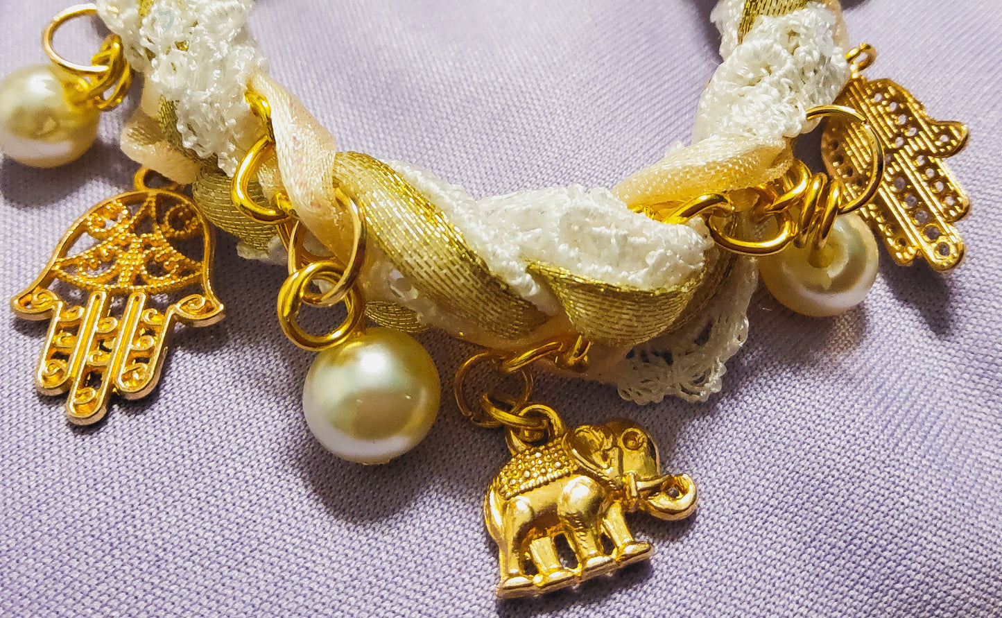 Golden Blessings – Lace & Charm Protection Bracelet