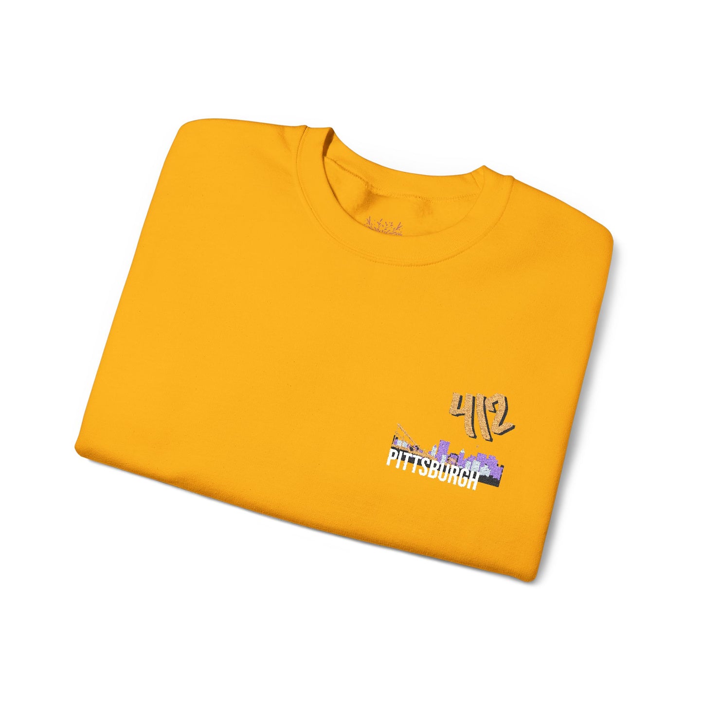 412 Embroidered Pittsburgh Skyline Crewneck Sweatshirt