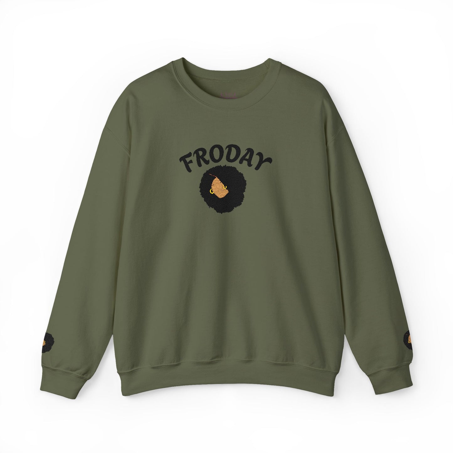 Froday Afro Embroidered Crewneck Sweatshirt
