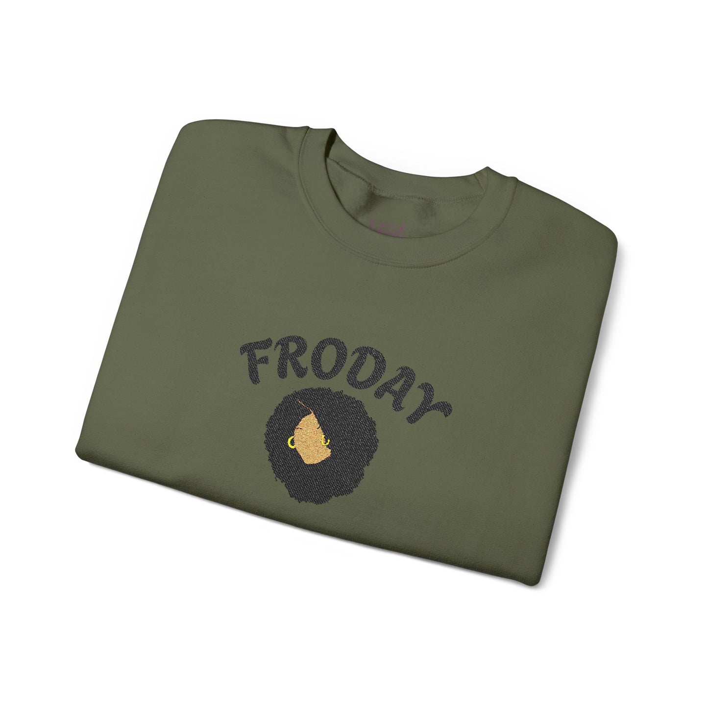 Froday Afro Embroidered Crewneck Sweatshirt