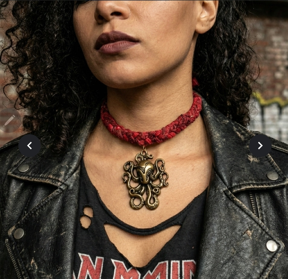 Scarlet Siren Sea Monster Choker